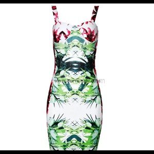 Herve Ledger Multicolor Strape Sexy Bandage Dress